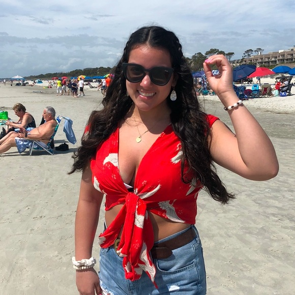 Billabong Tie Front Top - Picture 1 of 4